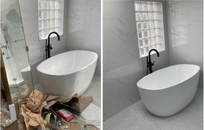 Before and after — bathroom